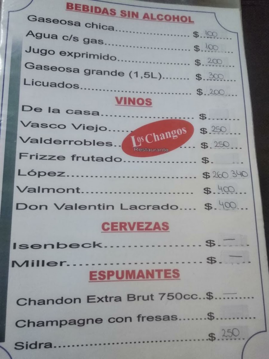 Los Changos Menu - Image 5