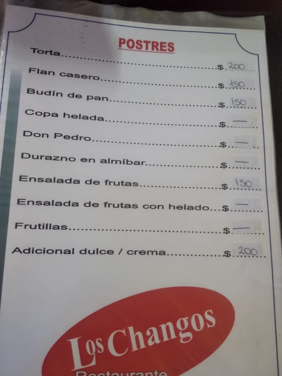 Los Changos Menu - Image 6
